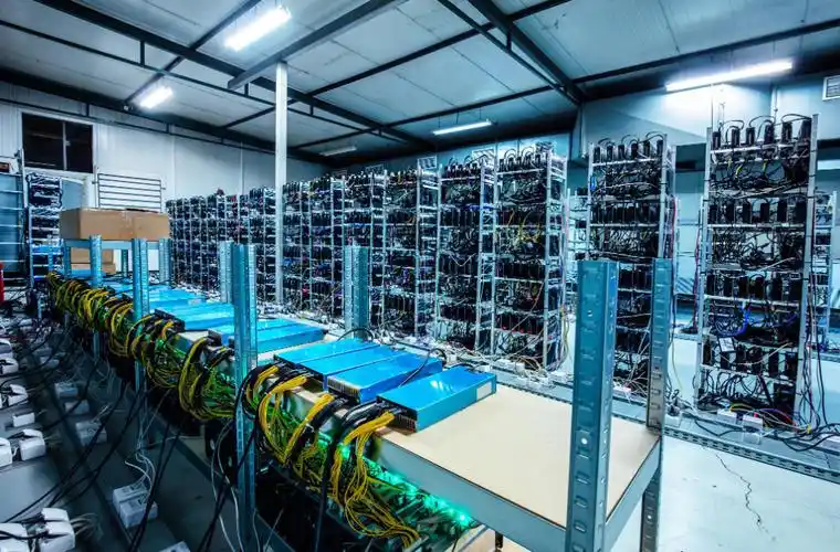 High-power Bitcoin mining rig in operation generating heat